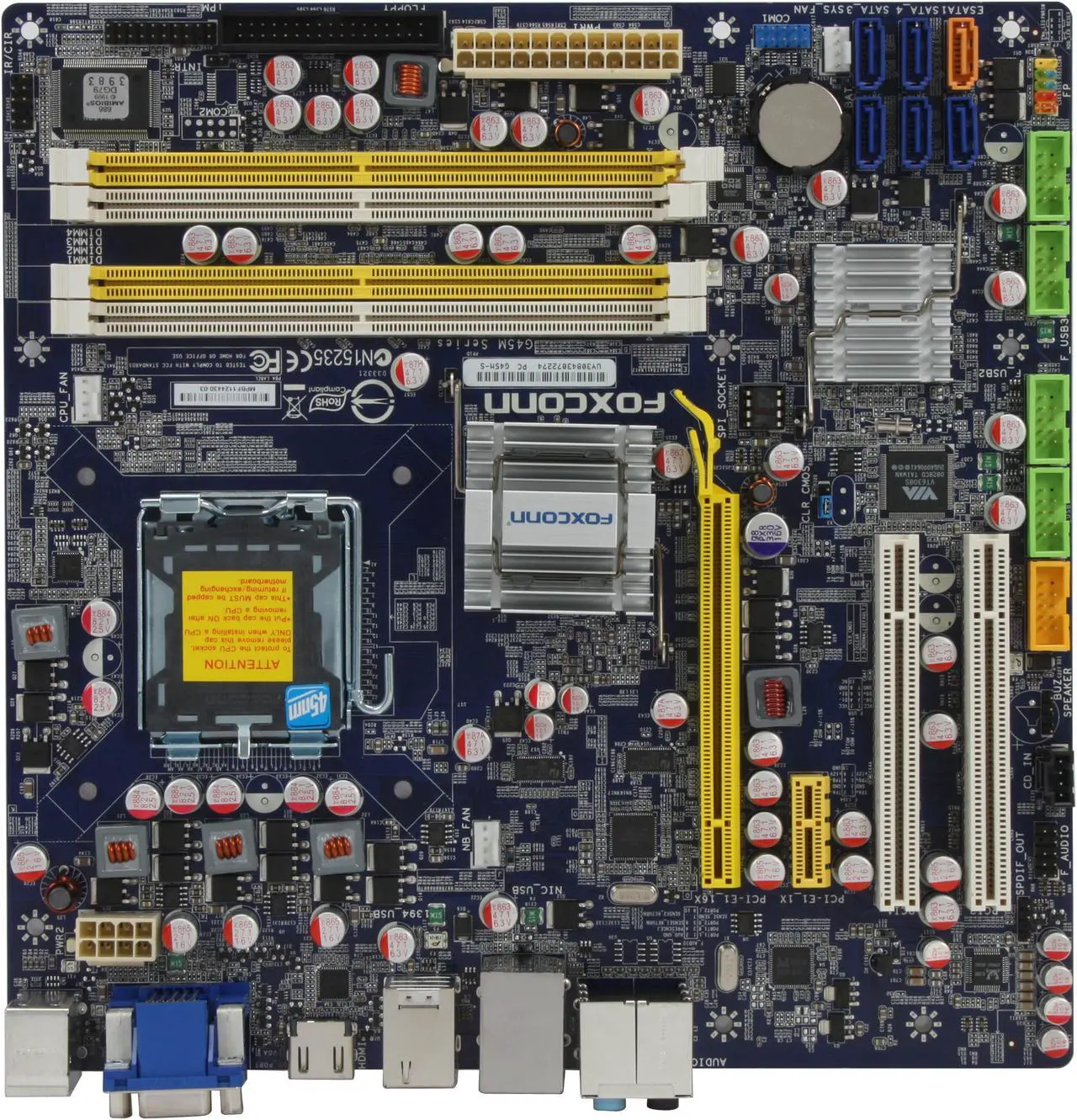 Alt view image 3 of 5 - Foxconn G45M-S LGA 775 Intel G45 HDMI Micro ATX Intel Motherboard