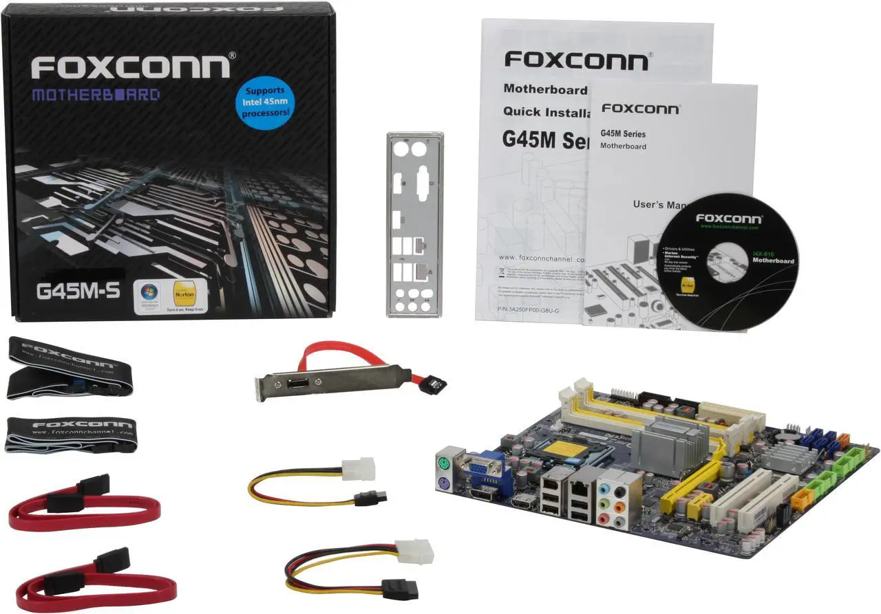 Alt view image 5 of 5 - Foxconn G45M-S LGA 775 Intel G45 HDMI Micro ATX Intel Motherboard