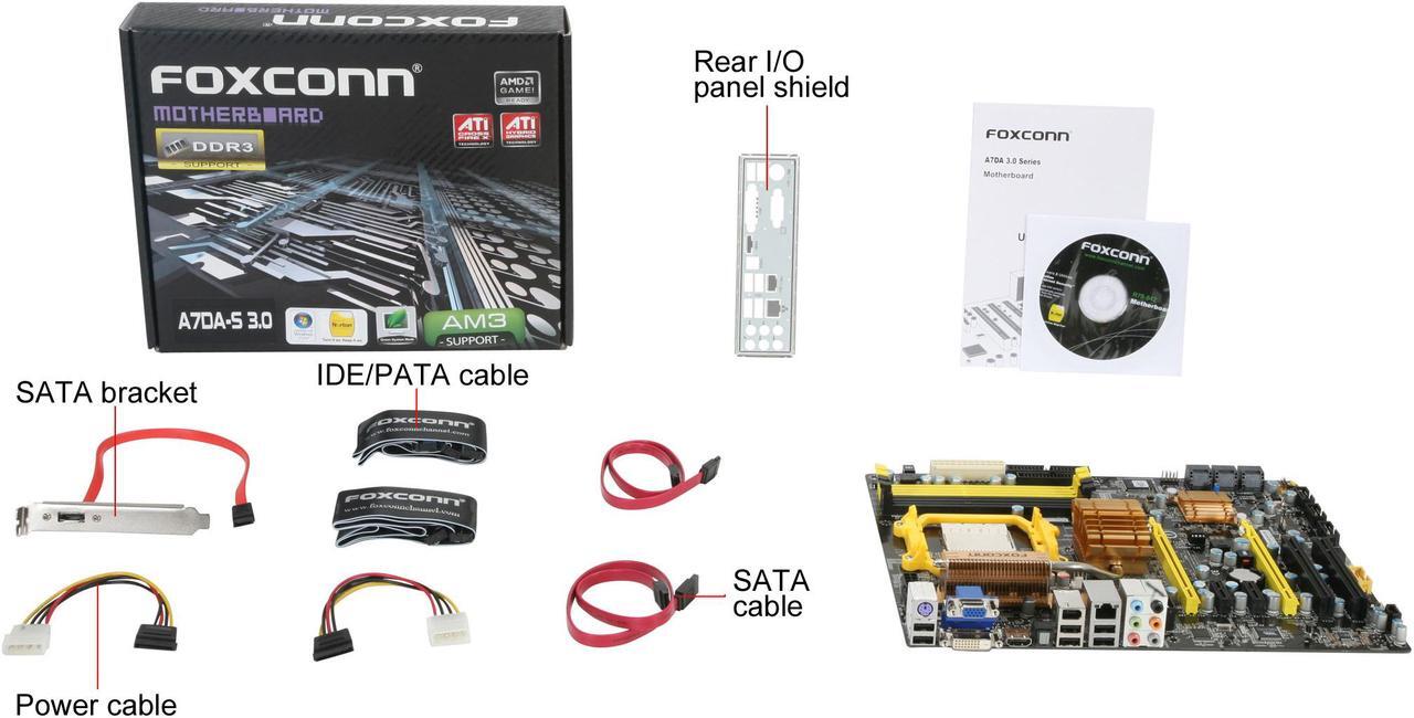 Alt view image 5 of 5 - Foxconn A7DA-S 3.0 AM3 AMD 790GX HDMI ATX AMD Motherboard