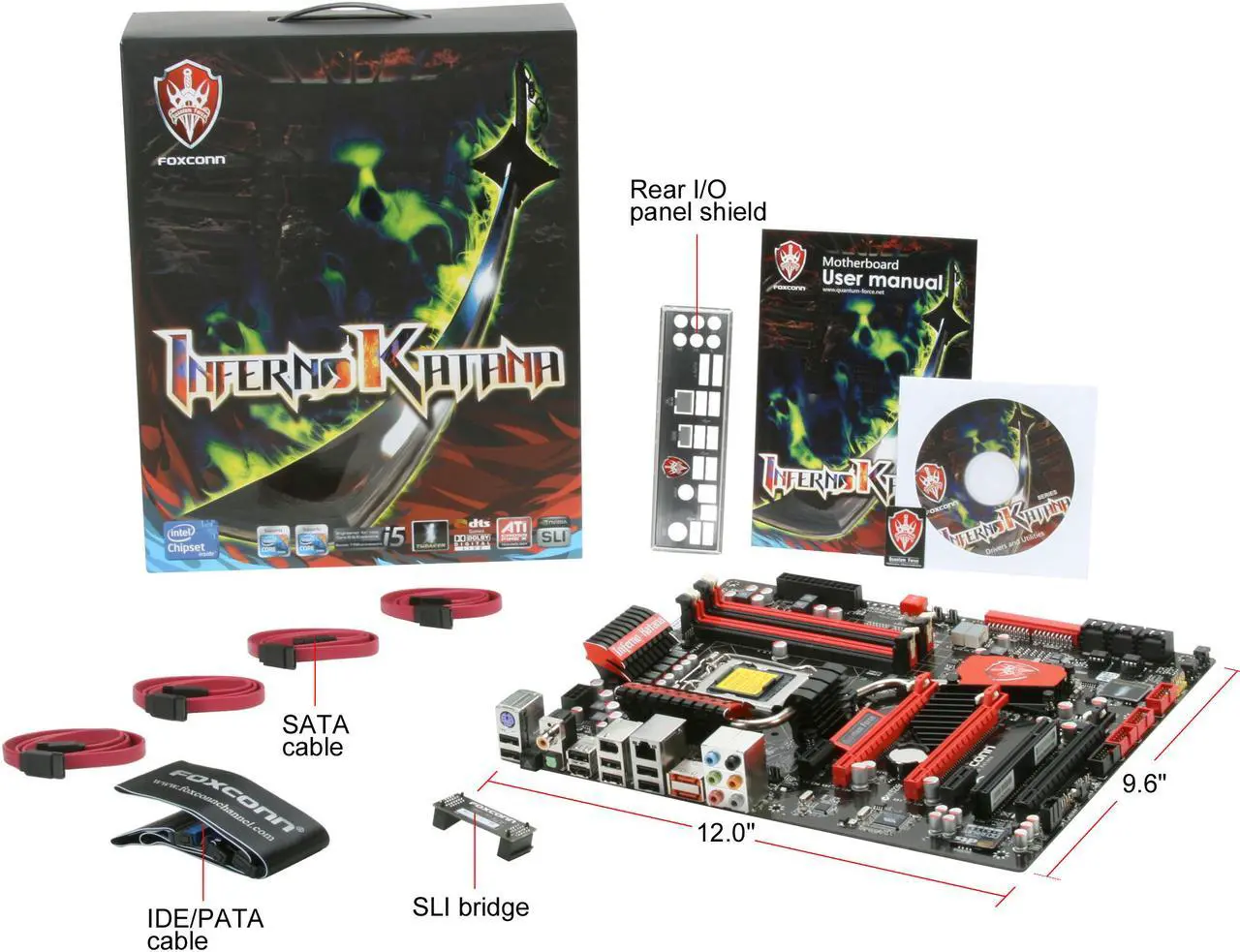 Alt view image 9 of 9 - Foxconn Inferno Katana LGA 1156 Intel P55 ATX Intel Motherboard