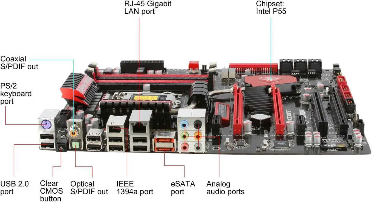 Alt view image 8 of 9 - Foxconn Inferno Katana LGA 1156 Intel P55 ATX Intel Motherboard