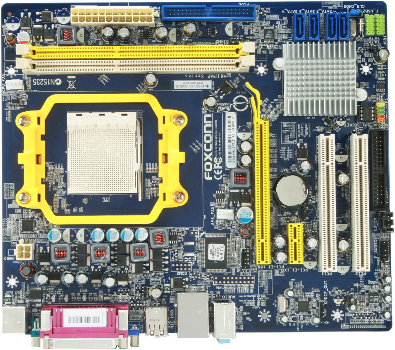 Alt view image 3 of 5 - Foxconn M61PMP-K AM3 NVIDIA MCP61P Micro ATX AMD Motherboard