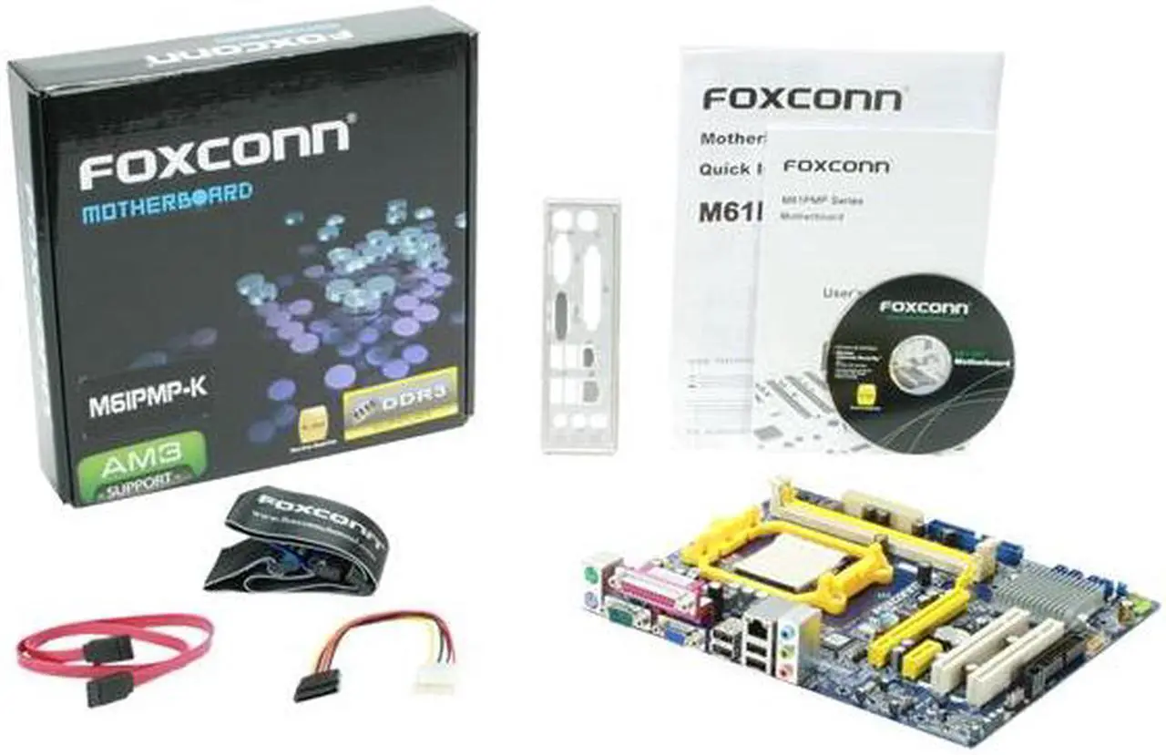 Alt view image 5 of 5 - Foxconn M61PMP-K AM3 NVIDIA MCP61P Micro ATX AMD Motherboard