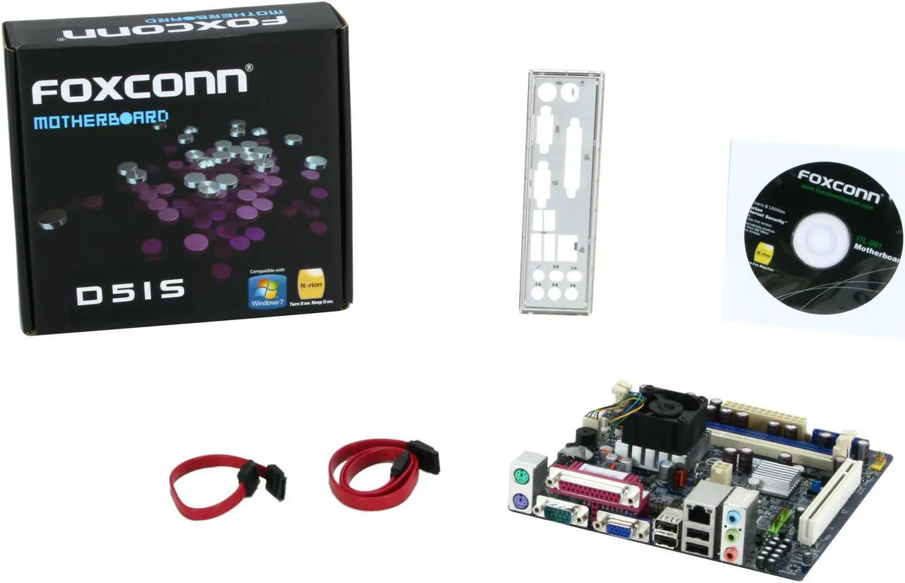 Alt view image 5 of 5 - Foxconn D51S Intel Atom D510 Intel NM10 Mini ITX Motherboard / CPU Combo