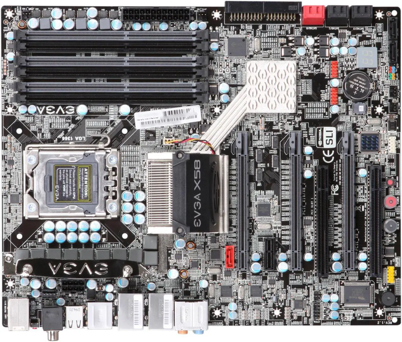 Alt view image 3 of 5 - EVGA E758-A1 3-Way SLI (x16/x16/x8) LGA 1366 Intel X58 ATX Intel Motherboard