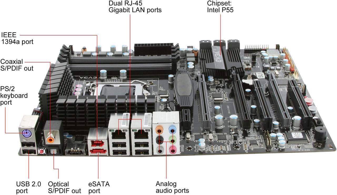 Alt view image 8 of 11 - EVGA P55 FTW SLI 132-LF-E657-KR LGA1156 Intel P55 ATX Intel Motherboard