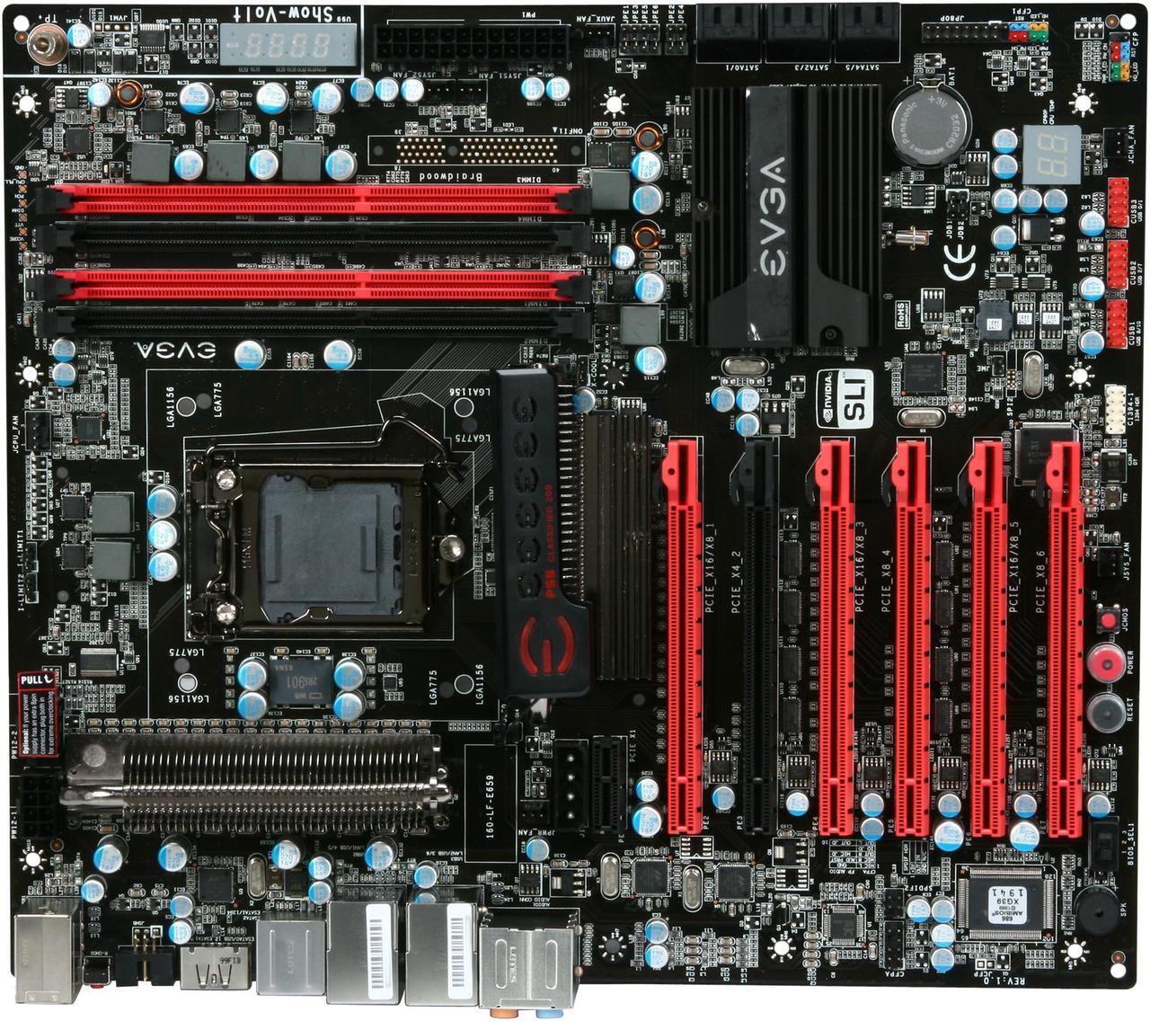 Alt view image 3 of 5 - EVGA 160-LF-E659-KR LGA 1156 Intel P55 Classified 200 SLI Extended ATX Intel Motherboard