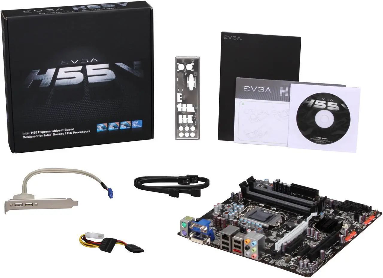 Alt view image 5 of 5 - EVGA H55V 111-CD-E630-TR LGA 1156 Intel H55 HDMI Micro ATX Intel Motherboard