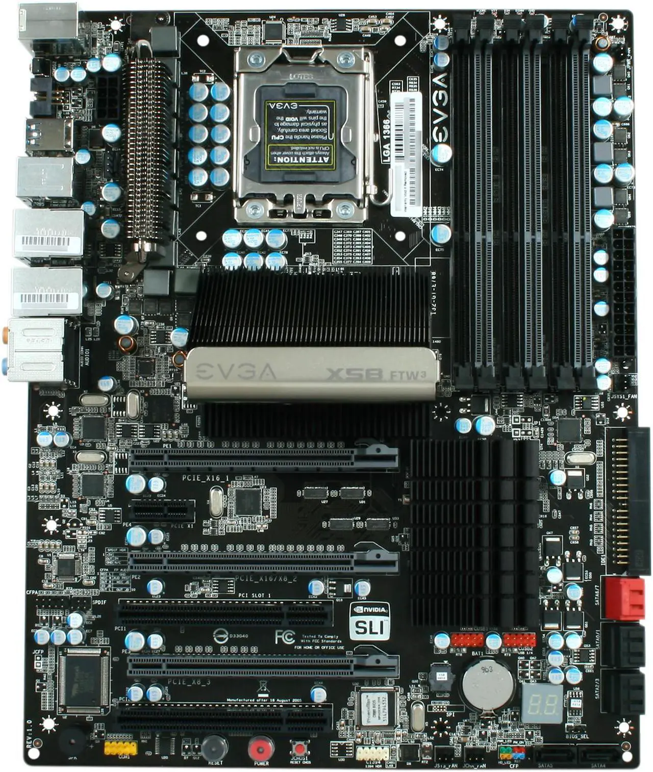 Alt view image 3 of 5 - EVGA X58 FTW3 132-GT-E768-KR LGA 1366 SATA 6Gb/s USB 3.0 ATX Intel Motherboard