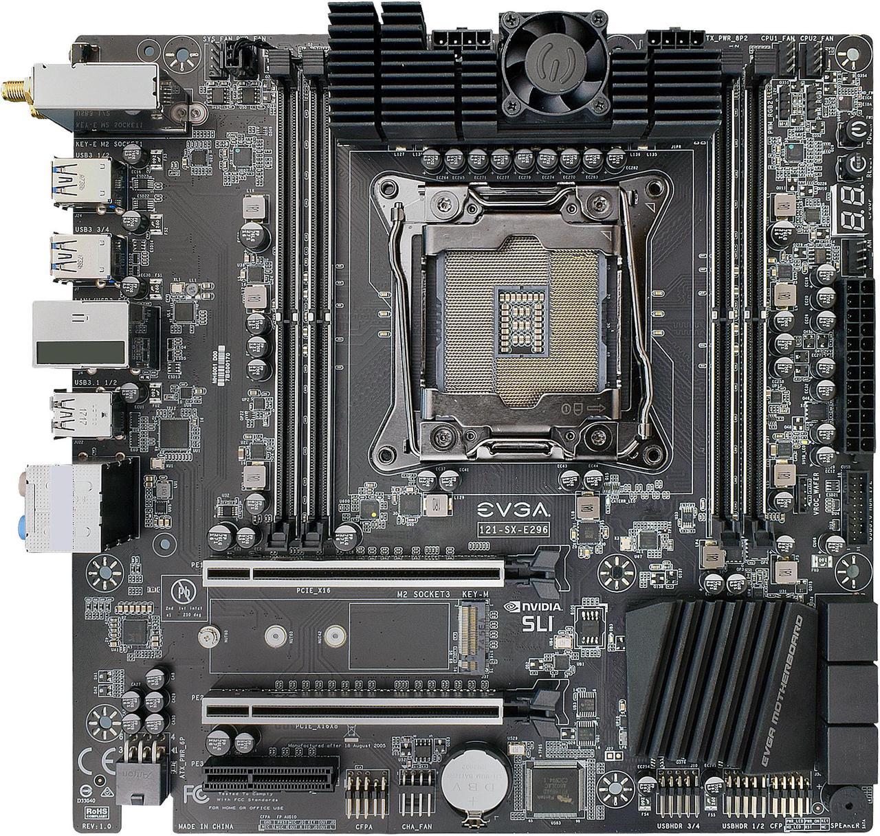 EVGA X299 Micro 2 121-SX-E296-KR LGA 2066 Intel X299 SATA 6Gb/s USB 3.1 Micro ATX Intel Motherboard