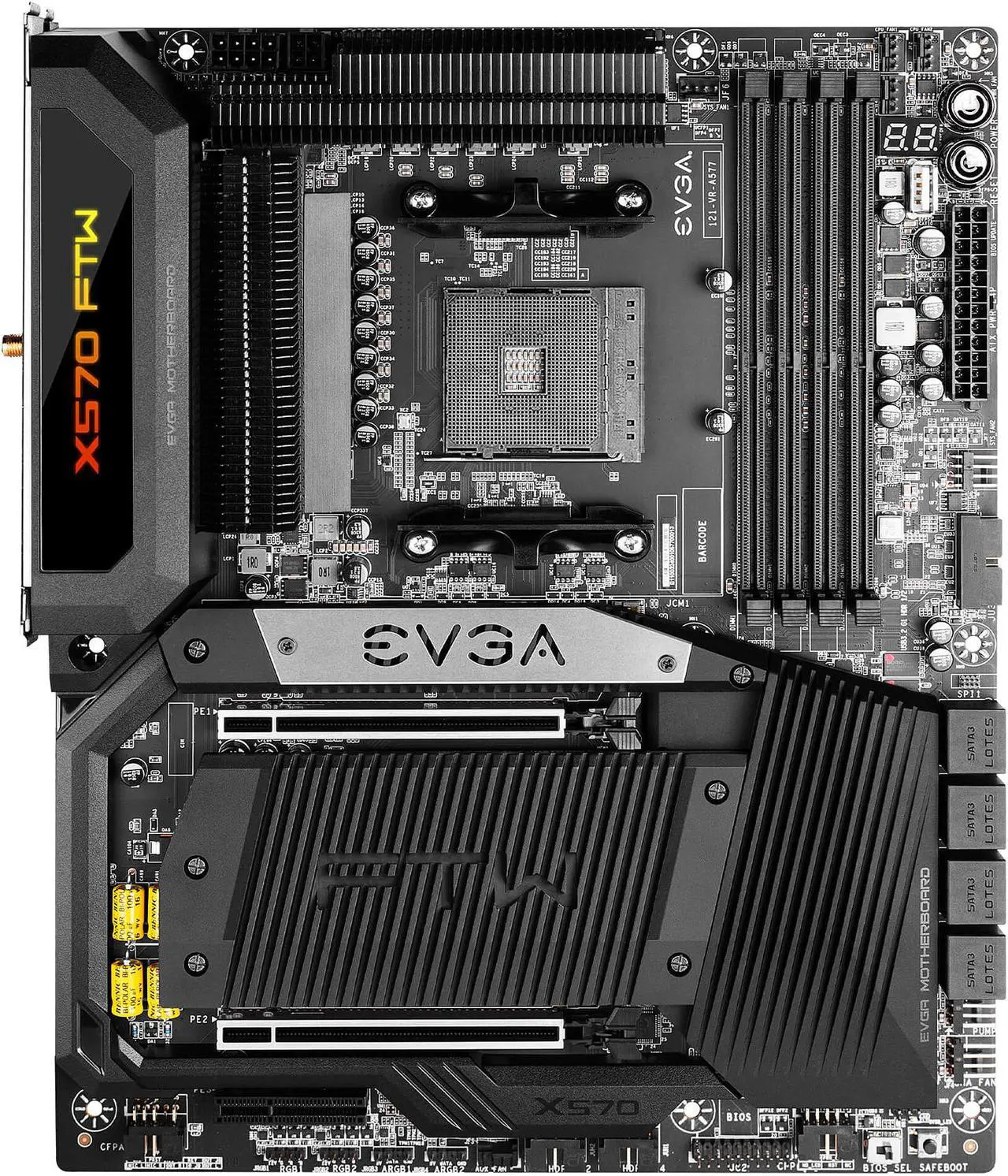 Main image of EVGA X570 FTW WIFI, 121-VR-A577-KR, AM4, AMD X570, PCIe Gen4, SATA 6Gb/s, Wi-Fi 6/BT5.2, USB 3.2 Gen2, M.2, ATX, AMD Motherboard