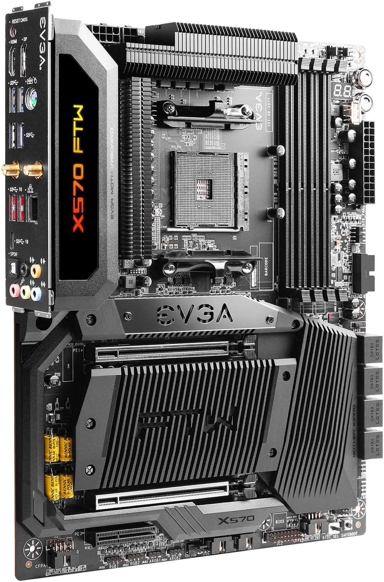Alt view image 4 of 10 - EVGA X570 FTW WIFI, 121-VR-A577-KR, AM4, AMD X570, PCIe Gen4, SATA 6Gb/s, Wi-Fi 6/BT5.2, USB 3.2 Gen2, M.2, ATX, AMD Motherboard