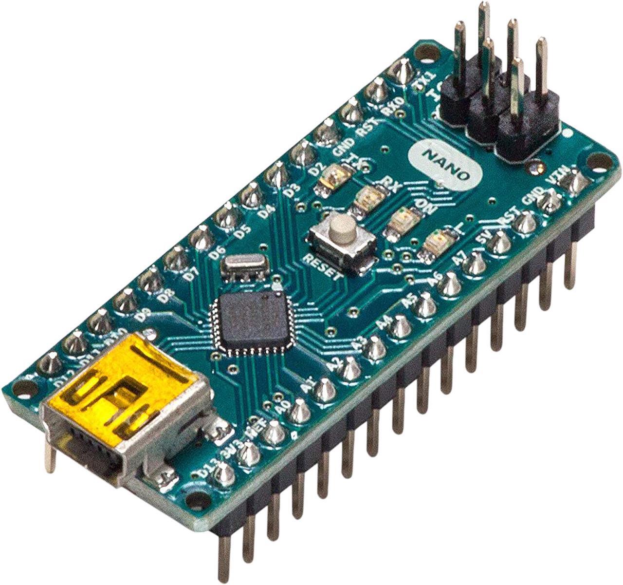 Main image of Arduino Nano Development Board ATmega328 MCU, 14 3.3V I/O, 6 PWM Outputs, USB Mini B