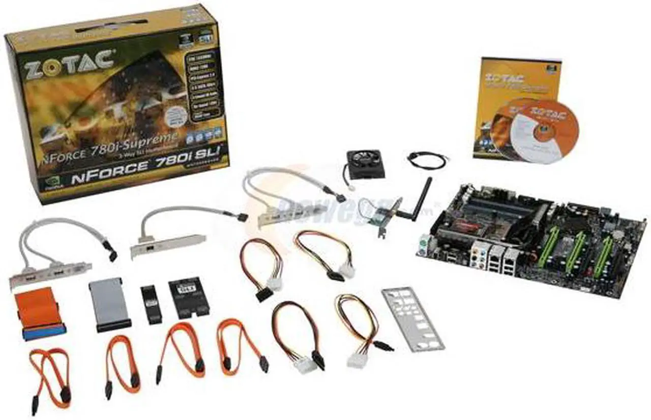 Alt view image 2 of 2 - ZOTAC NF780I-A-E LGA 775 NVIDIA nForce 780i SLI ATX Intel Motherboard