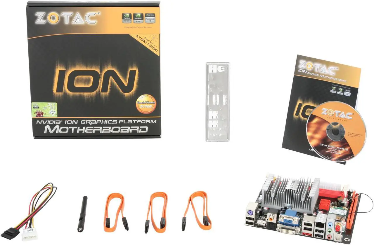 Alt view image 5 of 5 - ZOTAC IONITX-F-E Intel Atom 330 (1.6GHz, dual-core) MCP7A-ION Mini ITX Motherboard / CPU Combo