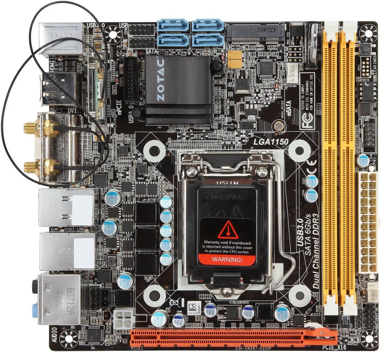 Alt view image 3 of 5 - Zotac H87ITX-A-E Desktop Motherboard - Intel H87 Express Chipset - Socket H3 LGA-1150