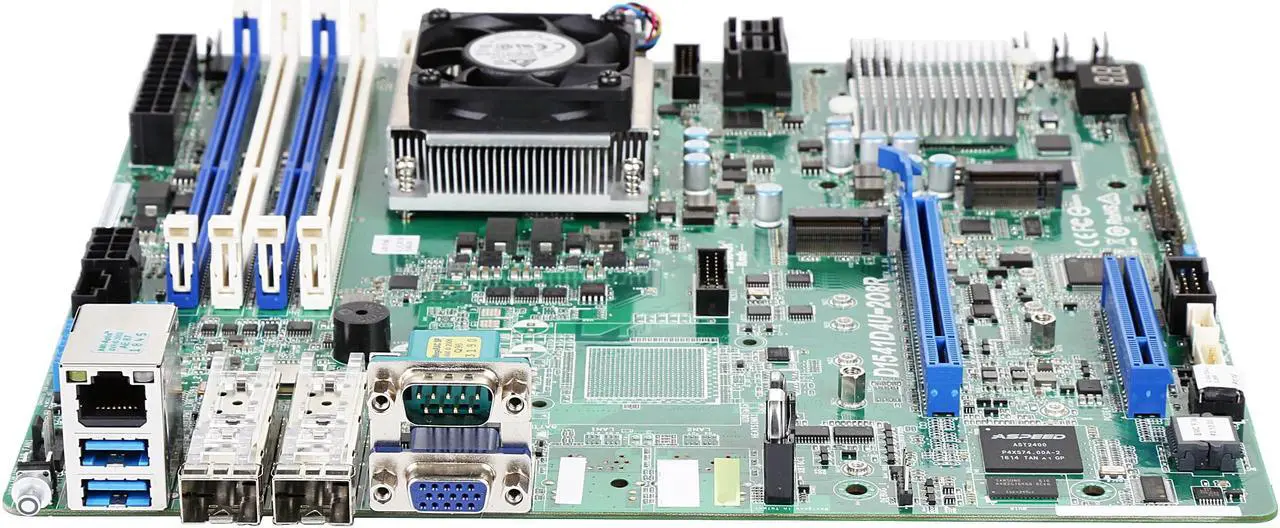 Alt view image 3 of 5 - Asrock Rack D1541D4U-2O8R Server Motherboard Intel Xeon D1541 SFP DDR4 ECC DIMM