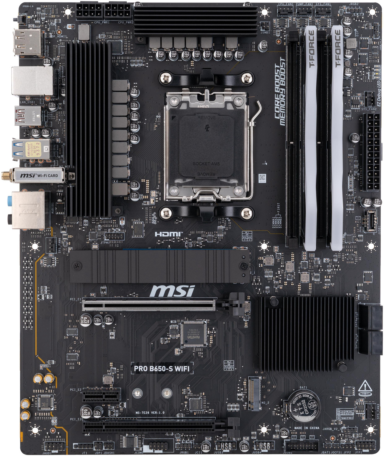 Open Box: PC DIY Starter Kit - MSI PRO B650-S WiFi AM5 ATX Motherboard with Pre-Installed Team Group 16GB (2x8GB) DDR5-6000 and Team Group MP44L 500GB NVMe M.2 SSD - Newegg.com - Open Box condition - Image 5