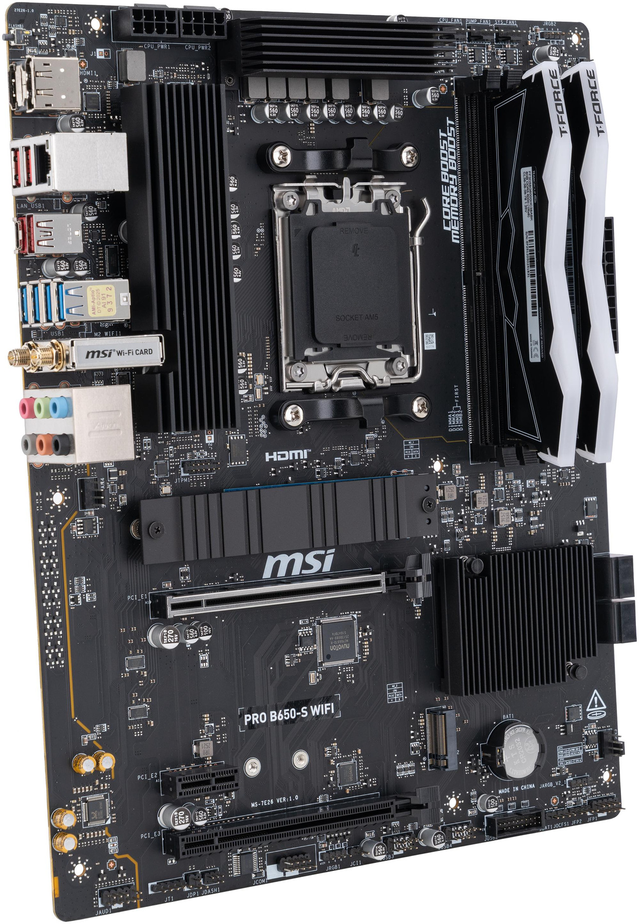 Open Box: PC DIY Starter Kit - MSI PRO B650-S WiFi AM5 ATX Motherboard with Pre-Installed Team Group 16GB (2x8GB) DDR5-6000 and Team Group MP44L 500GB NVMe M.2 SSD - Newegg.com - Open Box condition - Image 6