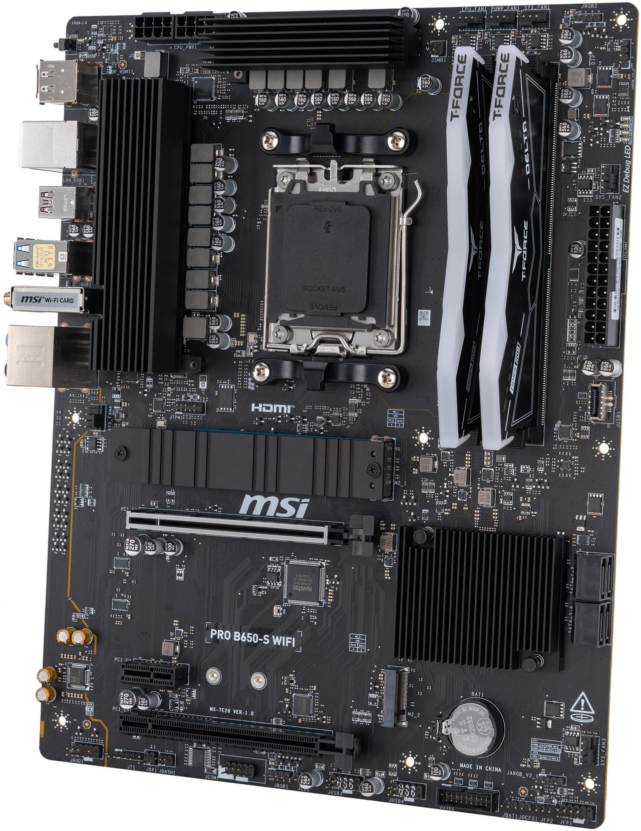 Open Box: PC DIY Starter Kit - MSI PRO B650-S WiFi AM5 ATX Motherboard with Pre-Installed Team Group 16GB (2x8GB) DDR5-6000 and Team Group MP44L 500GB NVMe M.2 SSD - Newegg.com - Open Box condition - Image 7