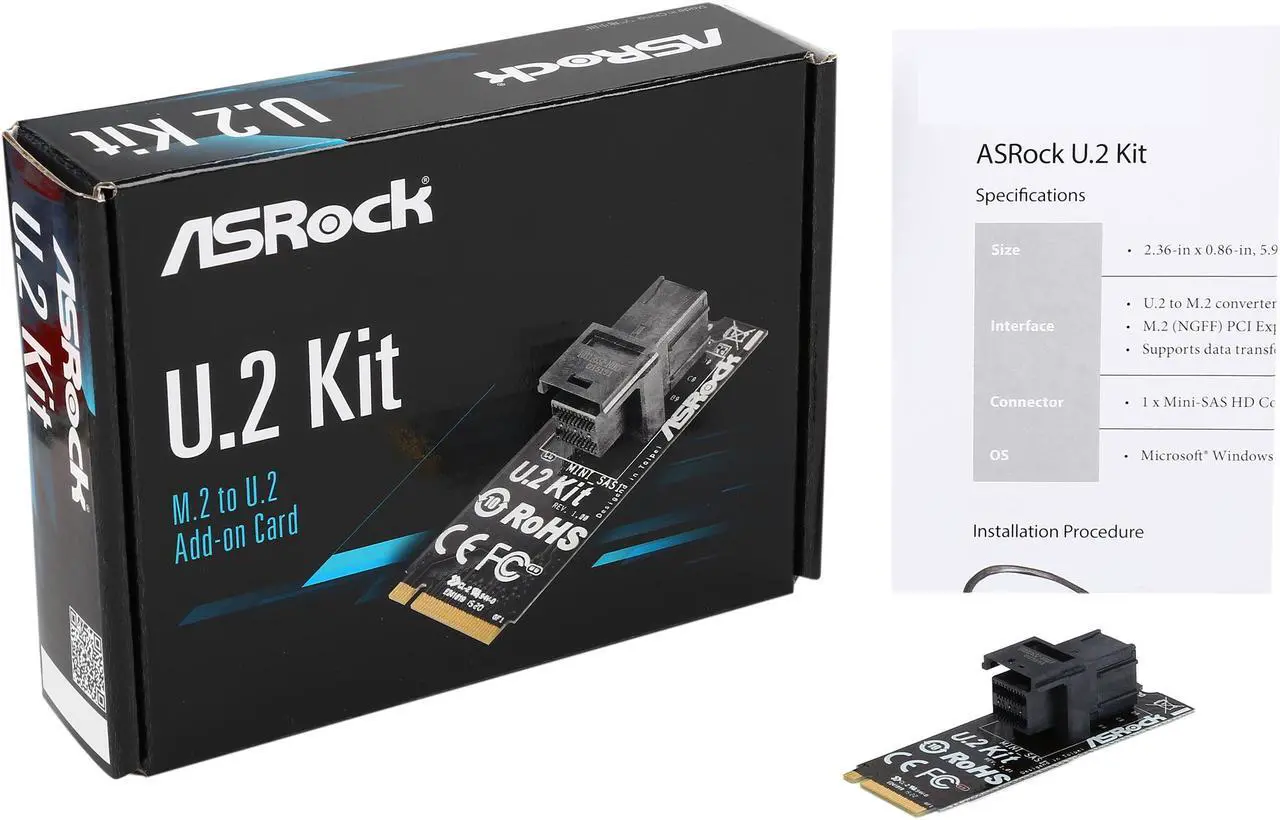 Alt view image 6 of 5 - ASRock Model U.2 Kit M.2 to U.2 Add-on Card