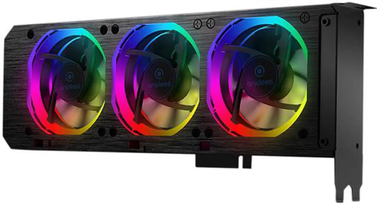 Alt view image 3 of 7 - Anidees Graphic Card Cooler 3 x 80mm PWM Fan, Support ASUS Aura SYNC/MSI Mystic Sync/ASROCK Aura RGB/GIGABYTE RGB Fusion (5V 3-Pin Addressable Headers ONLY) PCI Mount Bracket with Remote - AI-GP-CL