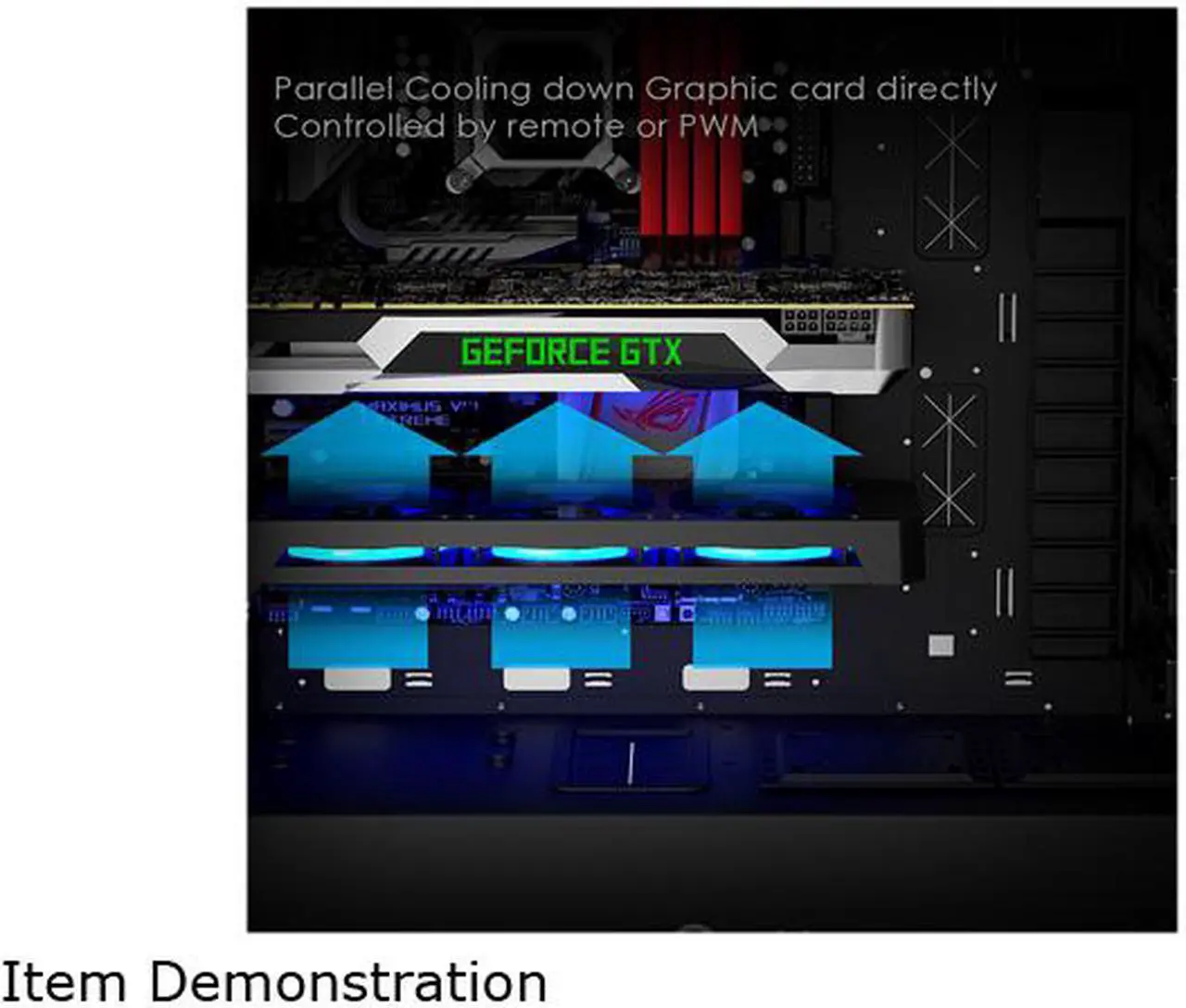 Alt view image 6 of 7 - Anidees Graphic Card Cooler 3 x 80mm PWM Fan, Support ASUS Aura SYNC/MSI Mystic Sync/ASROCK Aura RGB/GIGABYTE RGB Fusion (5V 3-Pin Addressable Headers ONLY) PCI Mount Bracket with Remote - AI-GP-CL