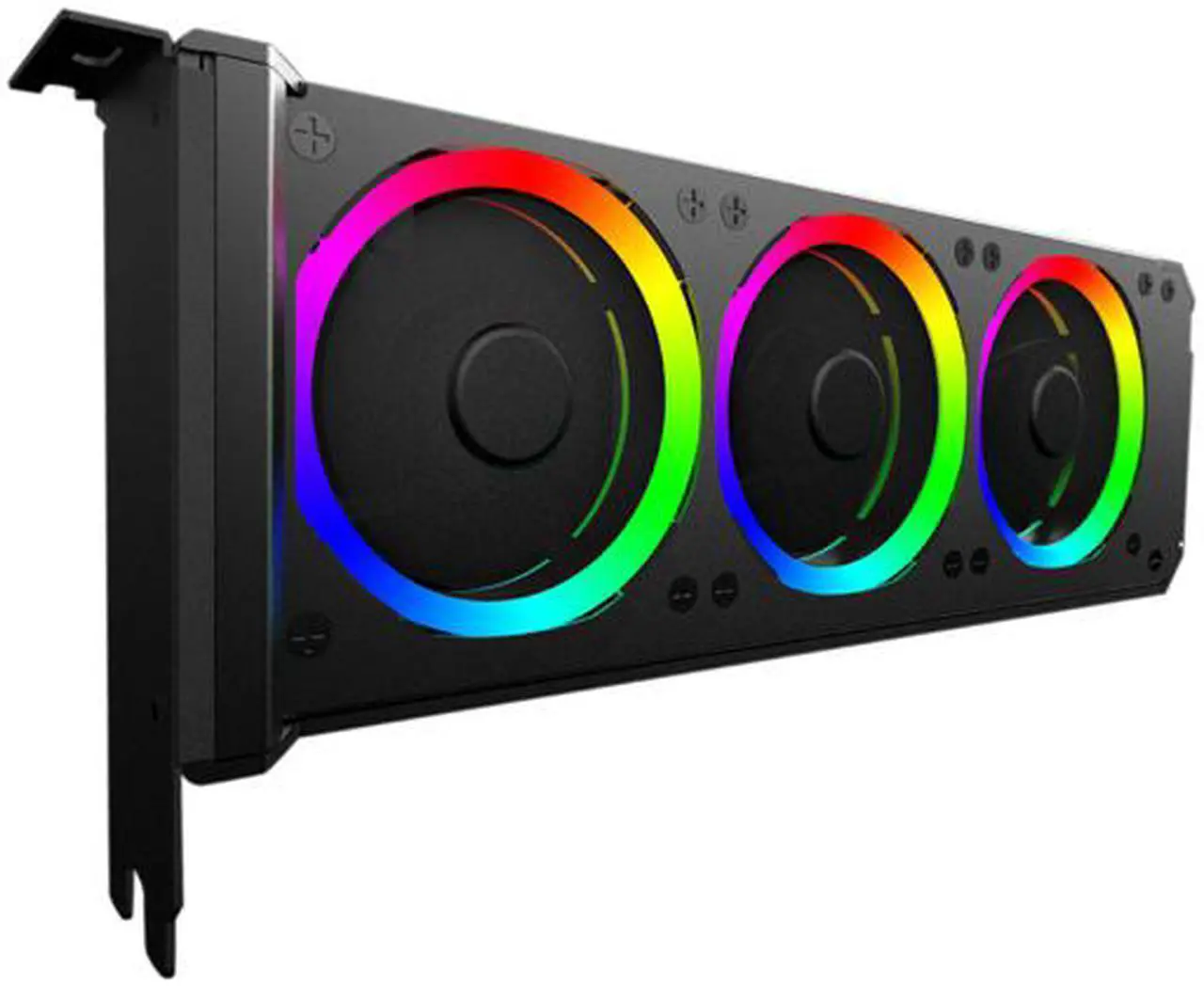 Alt view image 2 of 7 - Anidees Graphic Card Cooler 3 x 80mm PWM Fan, Support ASUS Aura SYNC/MSI Mystic Sync/ASROCK Aura RGB/GIGABYTE RGB Fusion (5V 3-Pin Addressable Headers ONLY) PCI Mount Bracket with Remote - AI-GP-CL