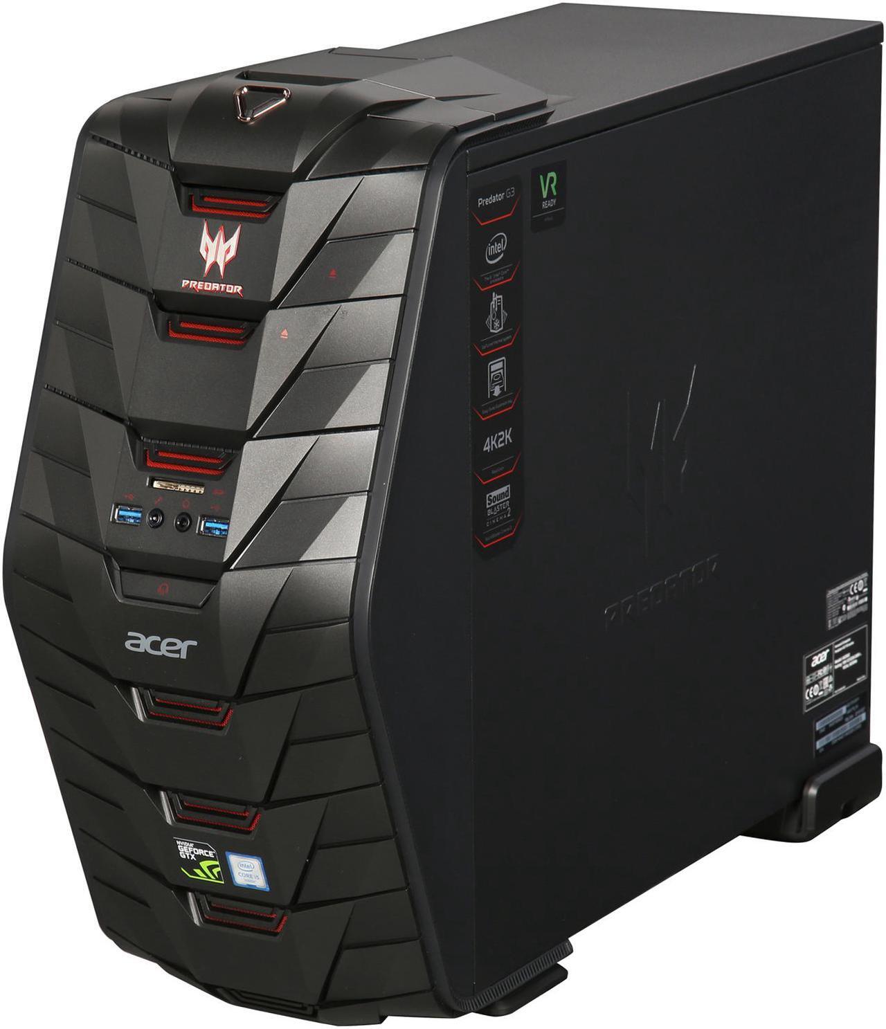Alt view image 4 of 9 - Acer Desktop Computer Predator G3 AG3-710-UW11 Intel Core i5-6400 8GB DDR4 1TB HDD GeForce GTX 1060 Windows 10 Home 64-Bit