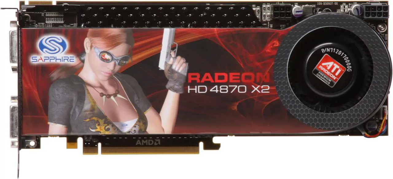 Alt view image 3 of 6 - SAPPHIRE Radeon HD 4870 X2 2GB GDDR5 PCI Express 2.0 x16 CrossFireX Support Graphics Card 100251SR