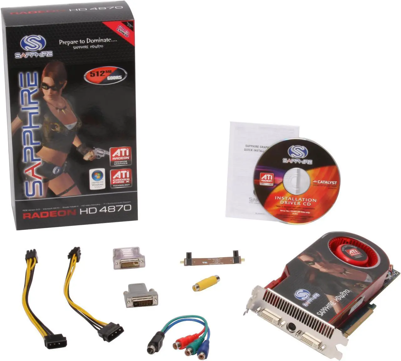 Alt view image 6 of 6 - SAPPHIRE Radeon HD 4870 512MB GDDR5 PCI Express 2.0 x16 CrossFireX Support Graphics Card 100247L