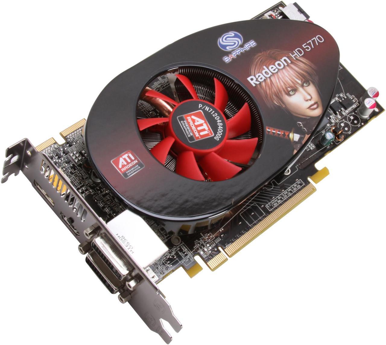 SAPPHIRE Radeon HD 5770 1GB GDDR5 PCI Express 2.0 x16 CrossFireX Support Video Card 100283-2L