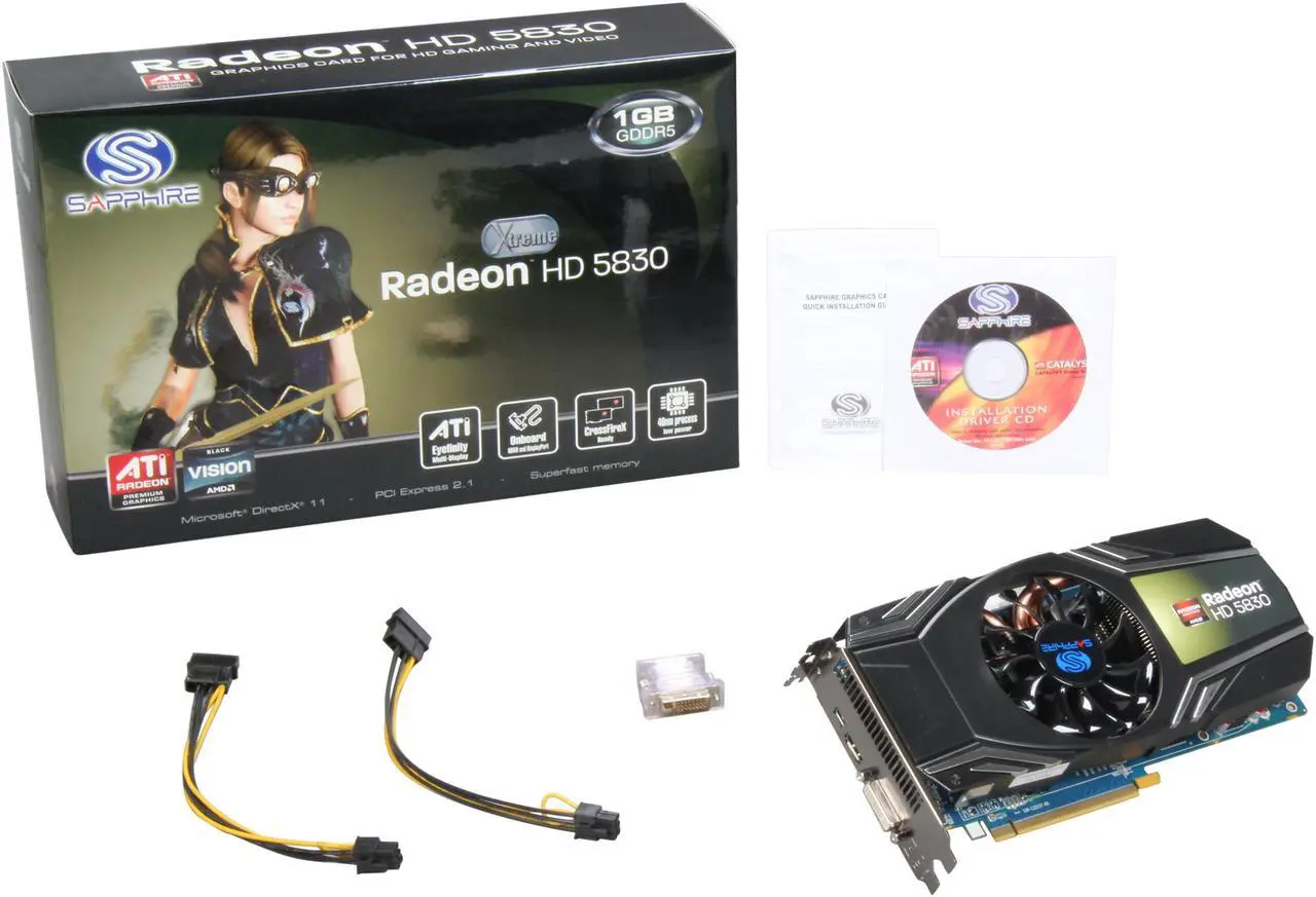 Alt view image 6 of 6 - SAPPHIRE Radeon HD 5830 1GB GDDR5 PCI Express 2.1 x16 CrossFireX Support Graphics Card 100297L