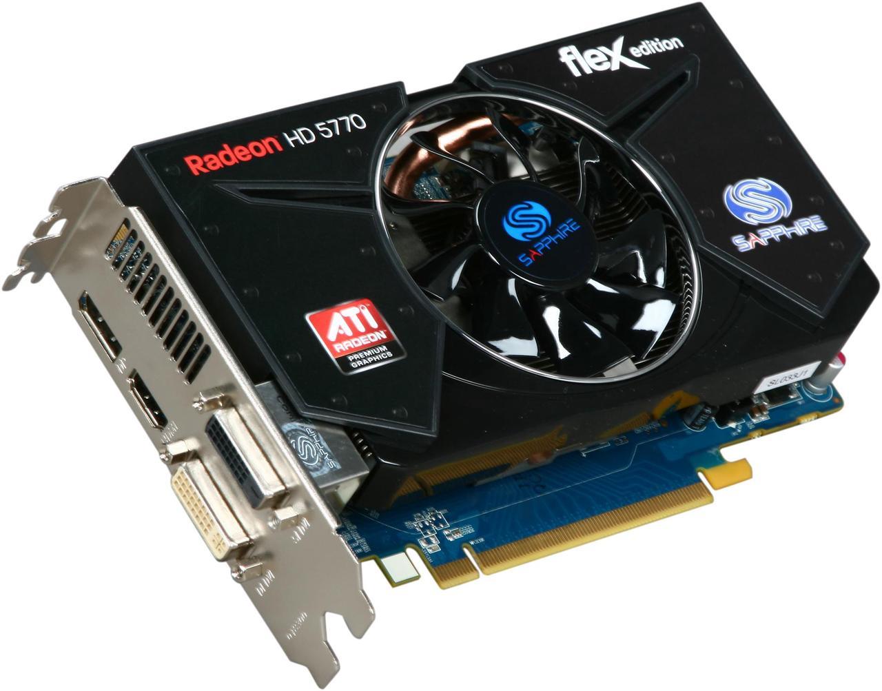 SAPPHIRE 100283FLEX Radeon HD 5770 FleX  1GB 128-bit GDDR5 PCI Express 2.0 x16 HDCP Ready CrossFireX Support Video Card with Eyefinity