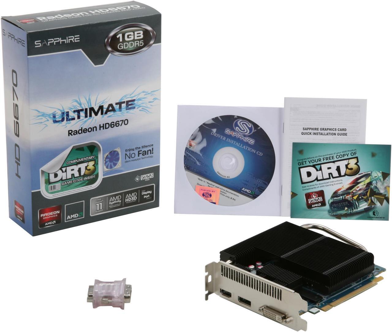 Alt view image 6 of 6 - SAPPHIRE Ultimate  Radeon HD 6670 1GB 128-bit GDDR5 PCI Express 2.0 x16 HDCP Ready  Video Card (100326UL)