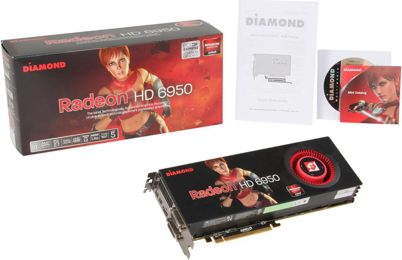 Alt view image 6 of 6 - DIAMOND Radeon HD 6950 2GB GDDR5 PCI Express 2.1 x16 CrossFireX Support Graphics Card 6950PE52GB
