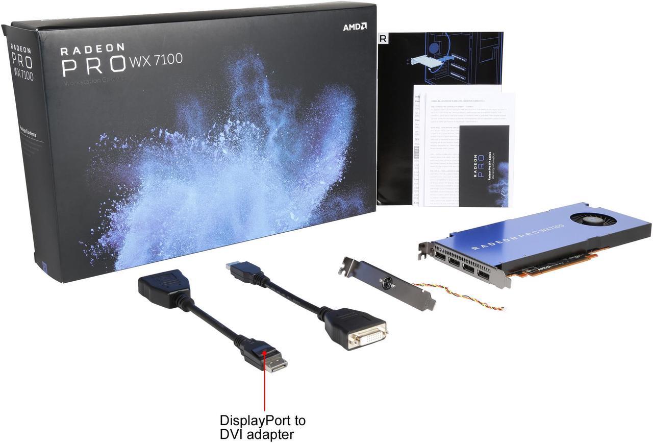 Alt view image 7 of 6 - Radeon Pro WX 7100 100-505826 8GB 256-bit GDDR5 Workstation Video Card