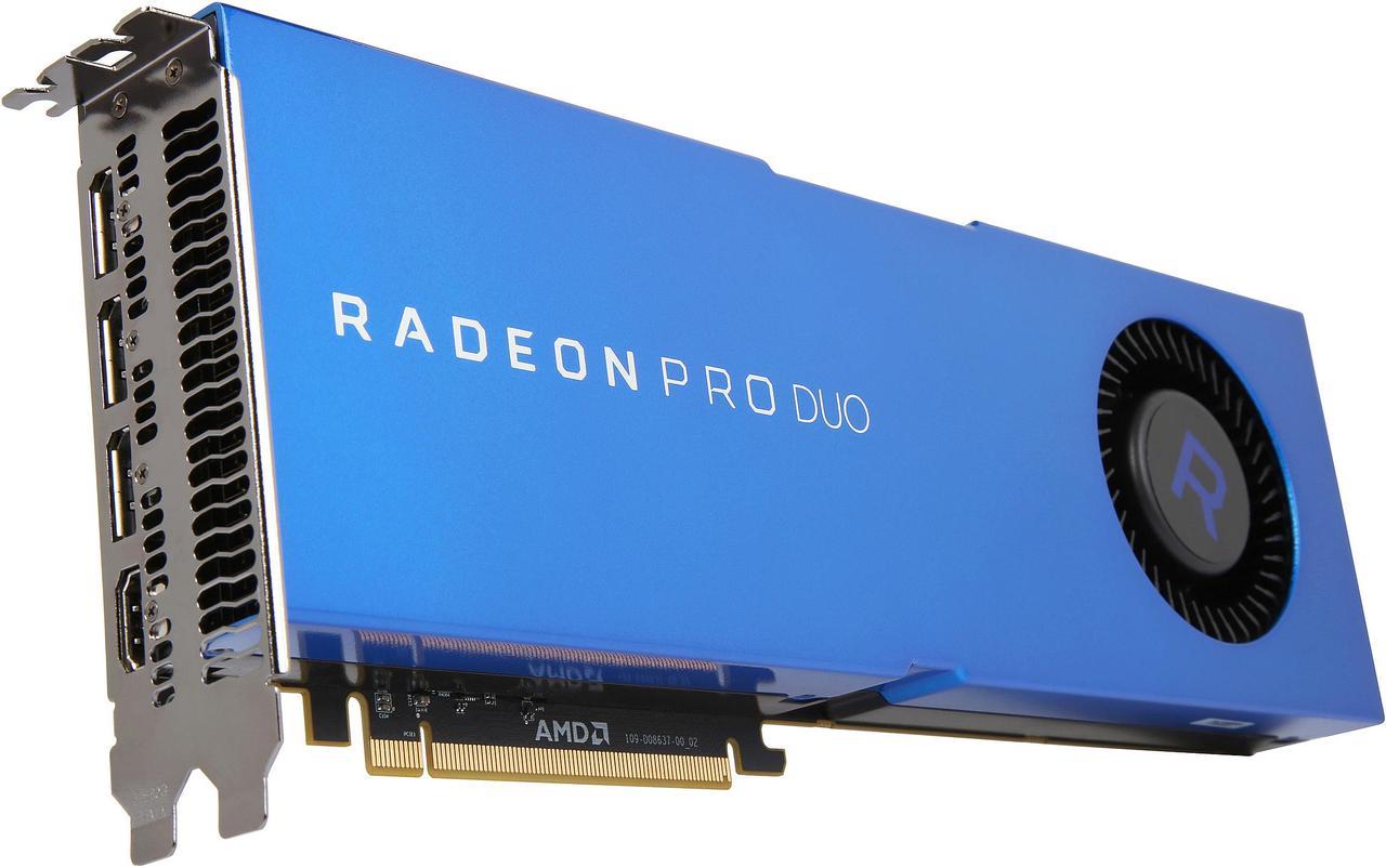 Radeon Pro Duo 100-506048 32GB (16GB per GPU) GDDR5 CrossFire Supported Full-Height/Full-Length Workstation Video Card