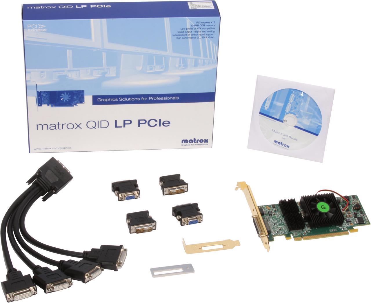 Alt view image 5 of 5 - Matrox QID-E128LPAFLORD 128MB PCI Express x16 Low Profile Graphics Card