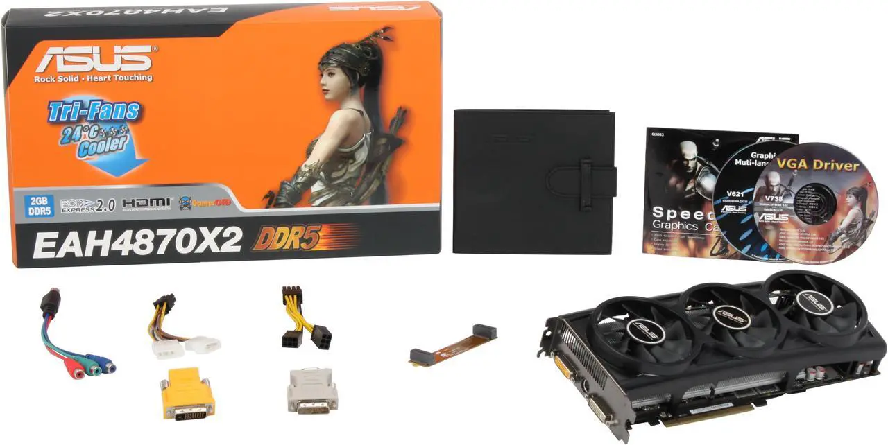 Alt view image 6 of 6 - ASUS Radeon HD 4870 X2 2GB GDDR5 PCI Express 2.0 x16 CrossFireX Support Graphics Card EAH4870X2/HTDI/2G/A