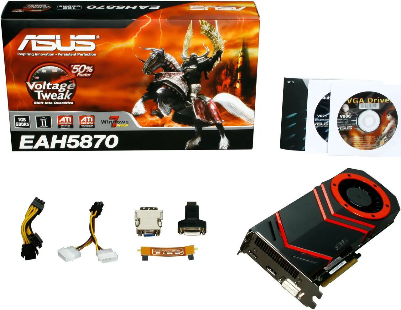 Alt view image 6 of 6 - ASUS Radeon HD 5870 (Cypress XT) 1GB GDDR5 PCI Express 2.1 x16 CrossFireX Support Graphics Card EAH5870/2DIS/1GD5/V2