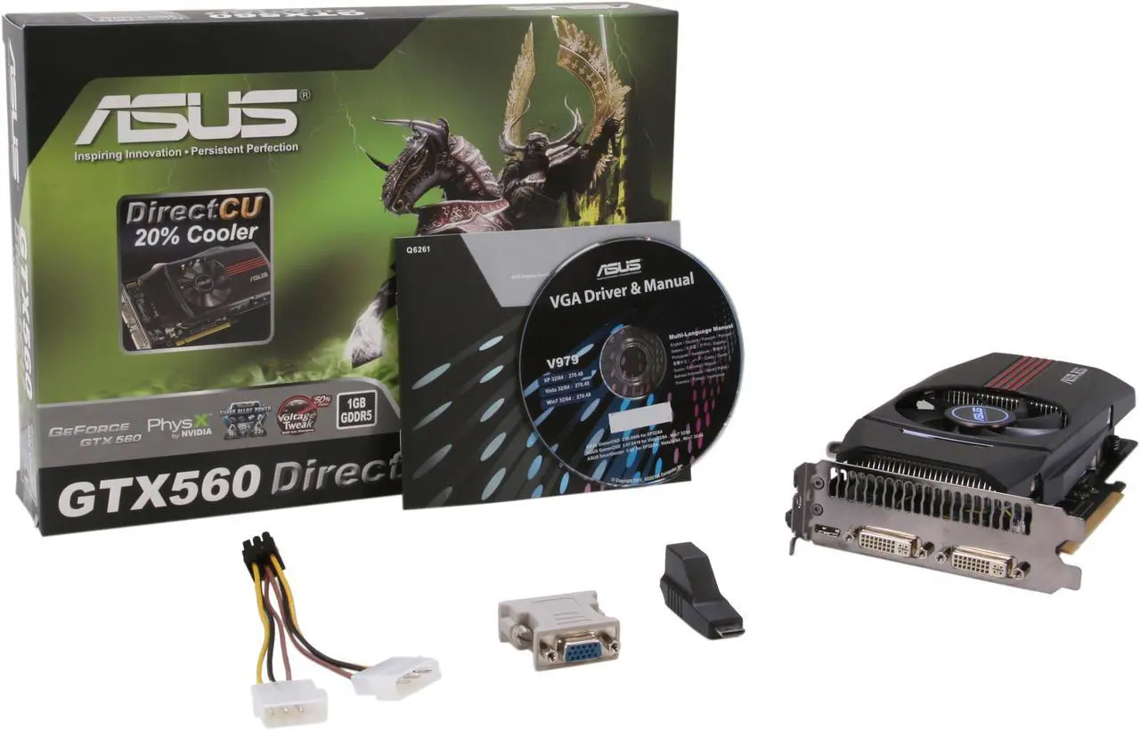 Alt view image 6 of 6 - ASUS GeForce GTX 560 (Fermi) 1GB GDDR5 PCI Express 2.0 x16 SLI Support Graphics Card ENGTX560 DC/2DI/1GD5