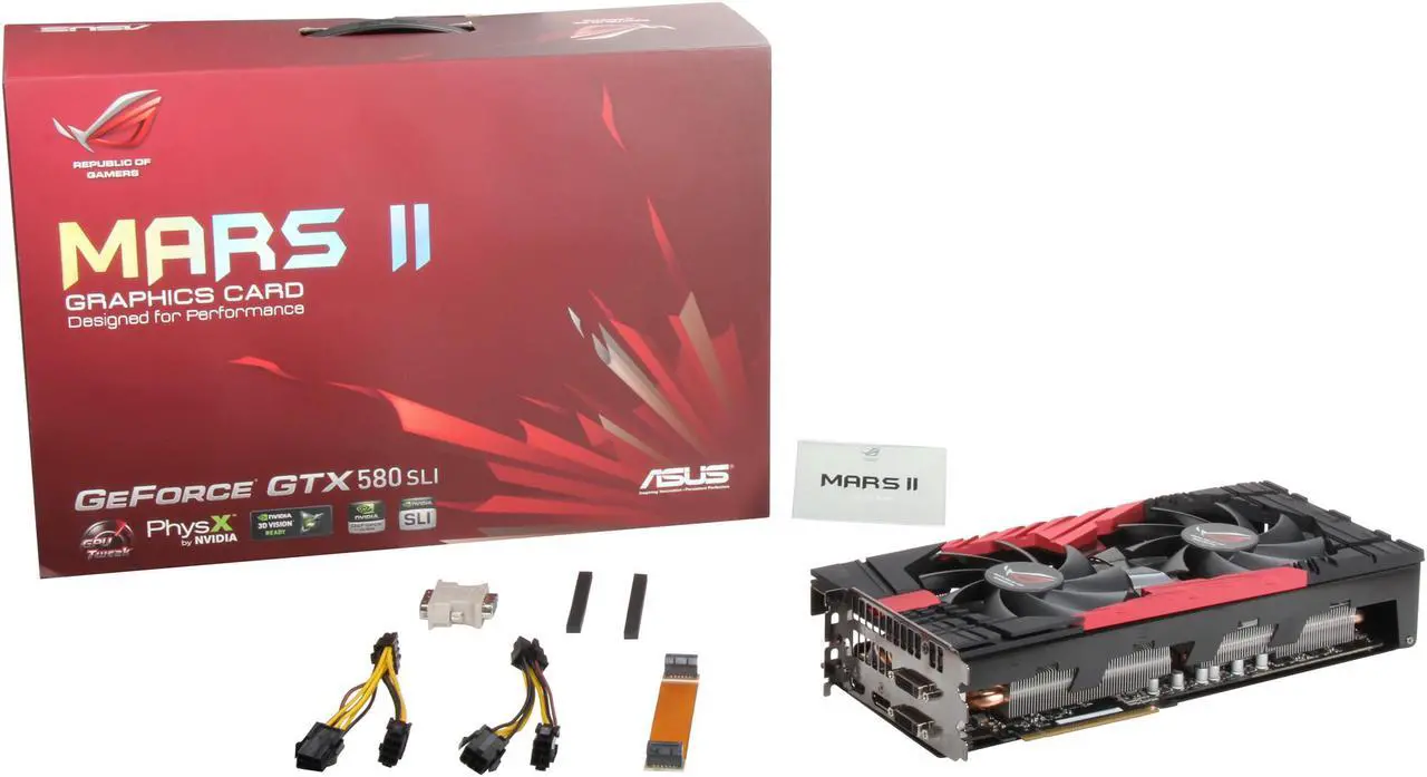 Alt view image 6 of 7 - ASUS GeForce GTX 580 x2 (Fermi) 3GB GDDR5 PCI Express 2.0 x16 SLI Support Graphics Card MARS II/2DIS/3GD5