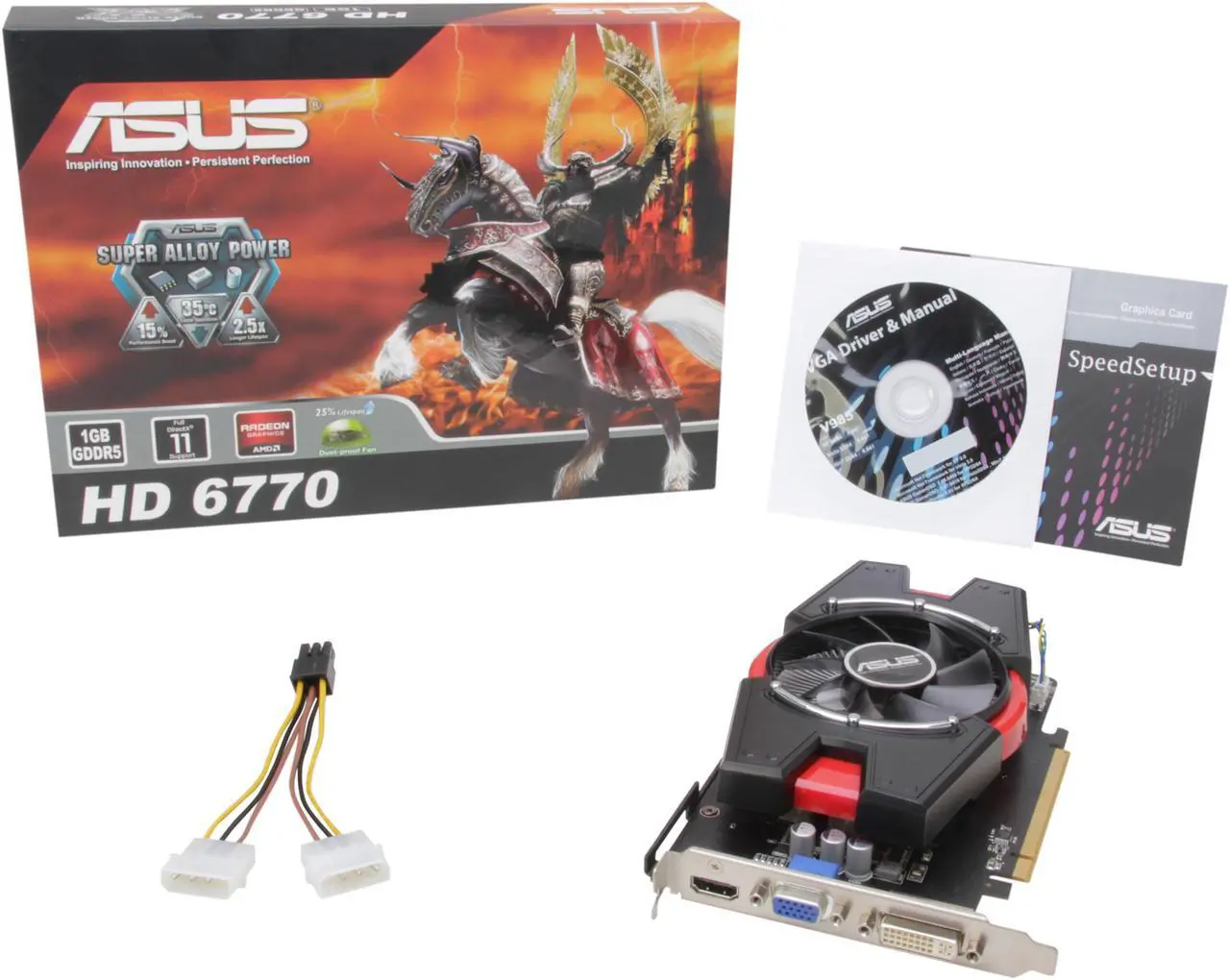 Alt view image 6 of 6 - ASUS Radeon HD 6770 1GB GDDR5 PCI Express 2.1 x16 Graphics Card EAH6770/DI/1GD5