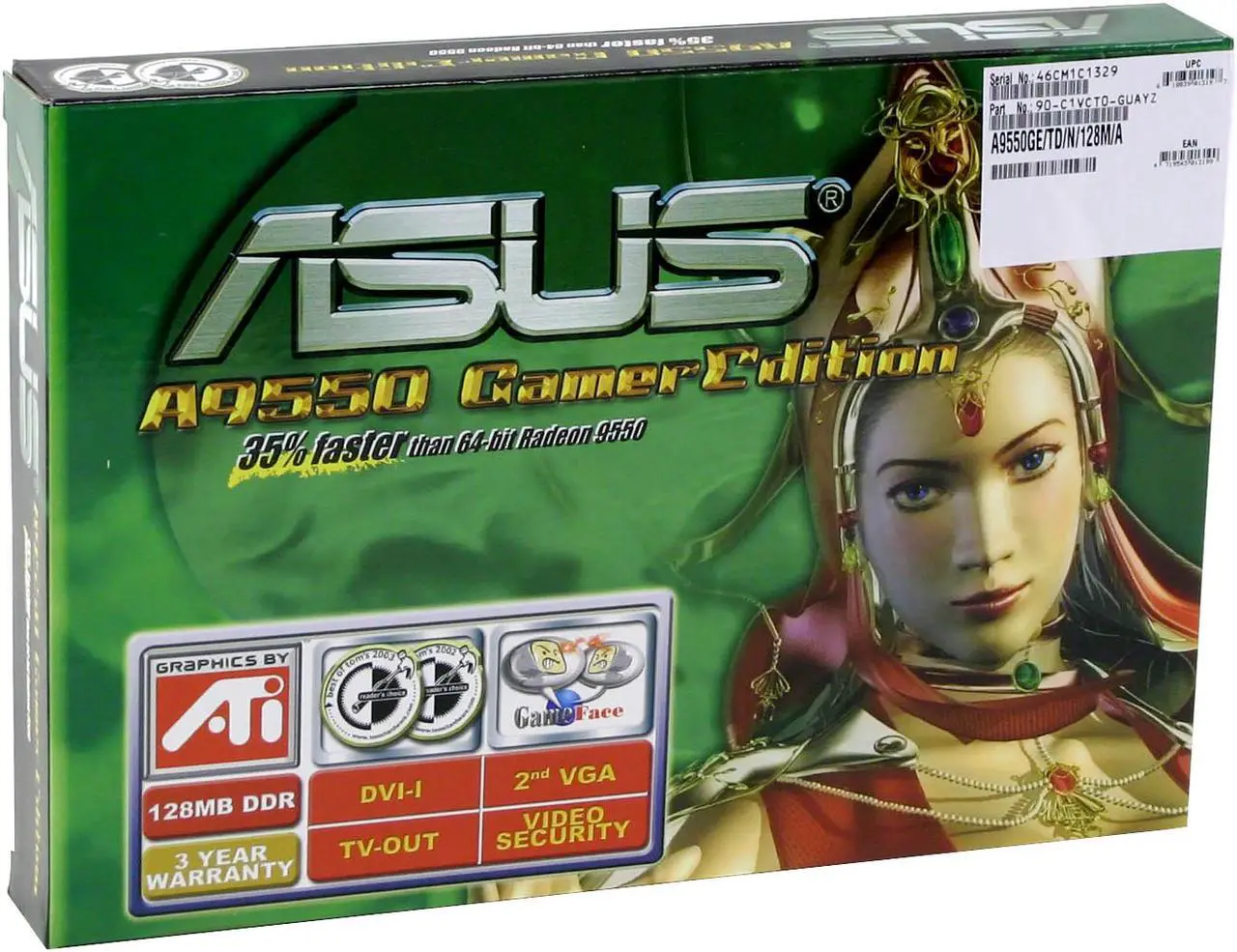 Alt view image 6 of 6 - ASUS Radeon 9550 128MB DDR AGP 4X/8X Graphics Card A9550GE/TD/128