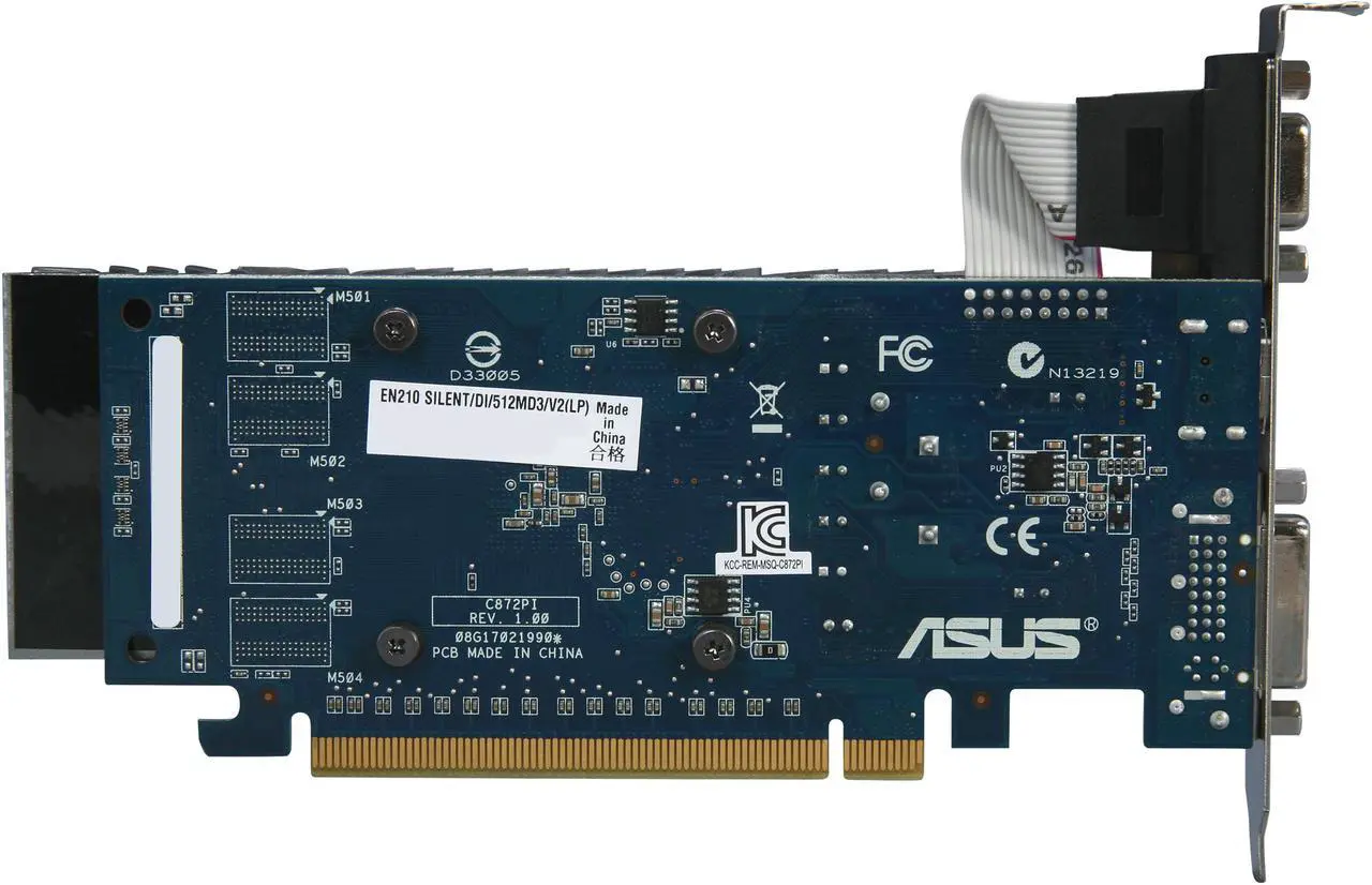 Alt view image 4 of 6 - ASUS GeForce 210 512MB DDR3 PCI Express 2.0 x16 Low Profile Ready Graphics Card EN210 Silent/DI/512MD3/V2(LP)