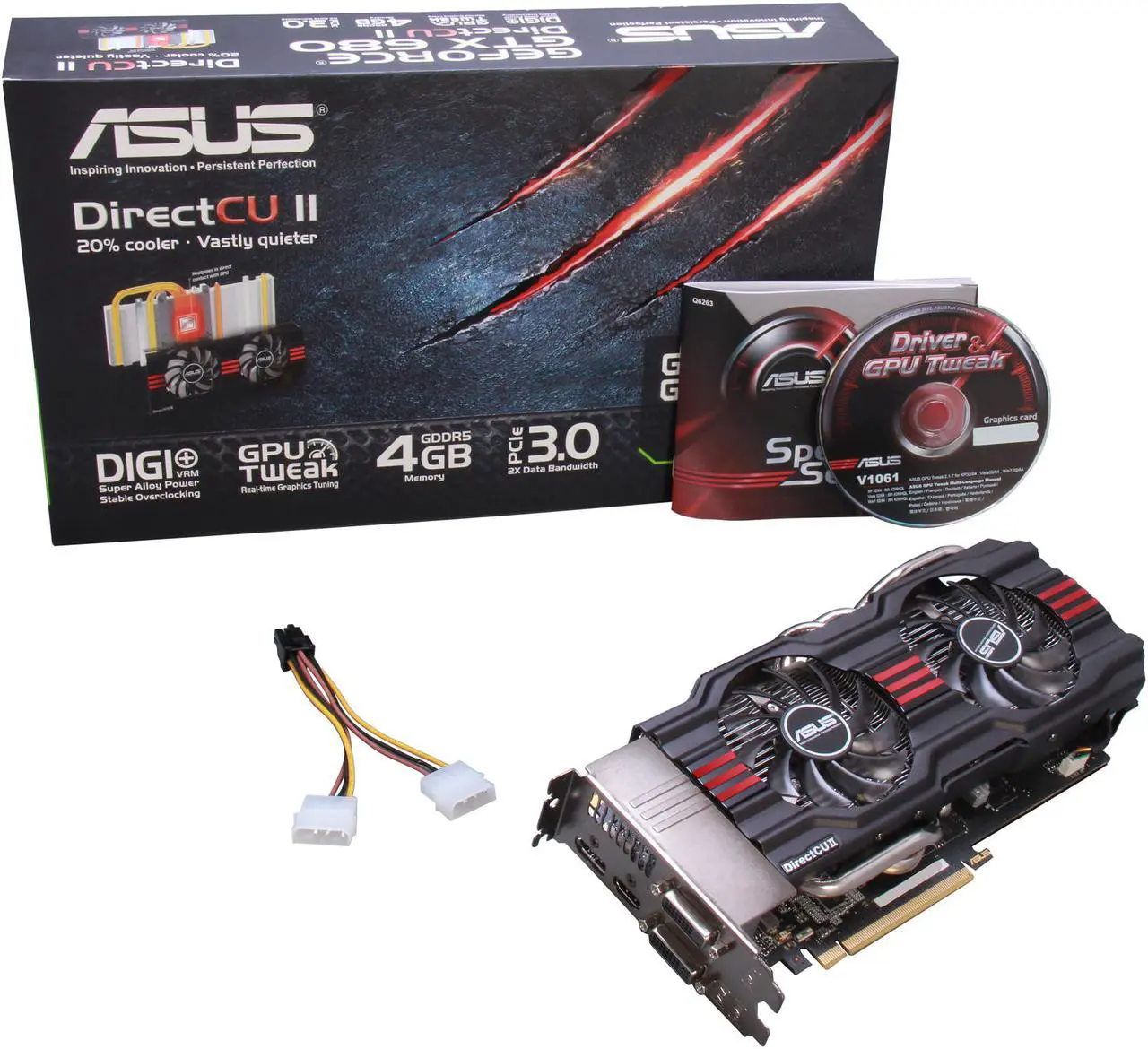 Alt view image 6 of 6 - ASUS GeForce GTX 680 4GB GDDR5 PCI Express 3.0 SLI Support Graphics Card GTX680-DC2-4GD5