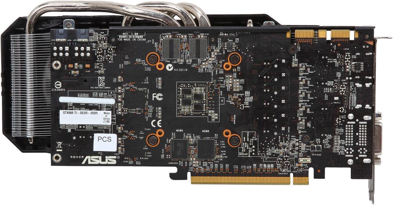 Alt view image 4 of 6 - ASUS GTX660 TI-DC2O-2GD5 GeForce GTX 660 Ti 2GB 192-Bit GDDR5 PCI Express 3.0 x16 HDCP Ready SLI Support Video Card Manufactured Recertified