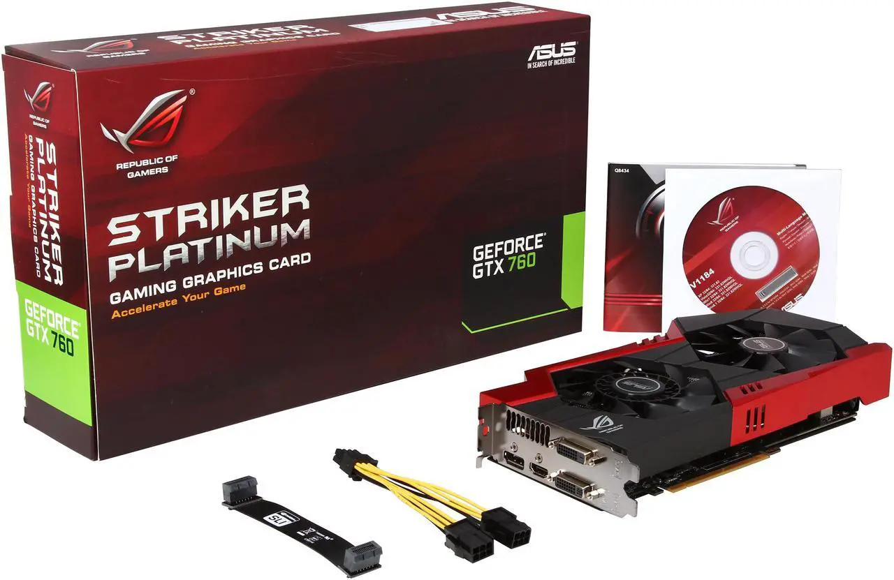 Alt view image 6 of 6 - ASUS ROG STRIKER-GTX760-P-4GD5 G-SYNC Support GeForce GTX 760 4GB 256-Bit GDDR5 PCI Express 3.0 HDCP Ready SLI Support Video Card