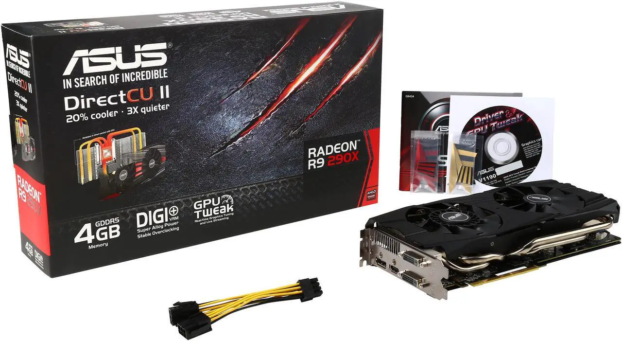 Alt view image 6 of 6 - ASUS Radeon R9 290X 4GB GDDR5 PCI Express 3.0 CrossFireX Support Graphics Card R9290X-DC2-4GD5